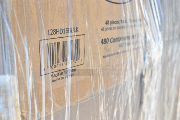 35 BRAND NEW! Boxes Including 500TW7 Choice 7 oz. Translucent Thin Wall Plastic Cold Cup - 2500/Case, 130SERVSPBK Visions 10" Black Disposable Plastic Serving Spoon - 72/Case, 395TO661PF EcoChoice No PFAS Added 6" x 6" x 3" Natural Bagasse Blend Take-Out Container - 500/Case, 127RDTFLBULK Choice Microwavable Translucent Customizable Recessed Fit Deli Lid - 500/Case, 128HD16BULK Choice Heavy Duty 16 oz. Microwavable Translucent Plastic Deli Container - 480/Case, 18218X3 Choice 18" x 3000' Foodservice Film with Serrated Cutter, 394EN304XL Noble Products Nitrile White 3 Mil Thick All Purpose Powder-Free Textured Gloves - Extra Large - 1000/Case, 130WBKFORKH Choice Black Heavy Weight Wrapped Polystyrene Plastic Fork - 1000/Case, 130BKFKNH250 Choice Black Heavy Weight Wrapped Polystyrene Plastic Fork and Knife Cutlery Pack with Napkin - 250/Case. 35 Times Your Bid! - Image 10 of 18
