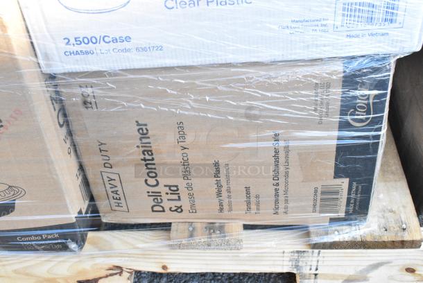35 BRAND NEW! Boxes Including 500TW7 Choice 7 oz. Translucent Thin Wall Plastic Cold Cup - 2500/Case, 130SERVSPBK Visions 10" Black Disposable Plastic Serving Spoon - 72/Case, 395TO661PF EcoChoice No PFAS Added 6" x 6" x 3" Natural Bagasse Blend Take-Out Container - 500/Case, 127RDTFLBULK Choice Microwavable Translucent Customizable Recessed Fit Deli Lid - 500/Case, 128HD16BULK Choice Heavy Duty 16 oz. Microwavable Translucent Plastic Deli Container - 480/Case, 18218X3 Choice 18" x 3000' Foodservice Film with Serrated Cutter, 394EN304XL Noble Products Nitrile White 3 Mil Thick All Purpose Powder-Free Textured Gloves - Extra Large - 1000/Case, 130WBKFORKH Choice Black Heavy Weight Wrapped Polystyrene Plastic Fork - 1000/Case, 130BKFKNH250 Choice Black Heavy Weight Wrapped Polystyrene Plastic Fork and Knife Cutlery Pack with Napkin - 250/Case. 35 Times Your Bid! - Image 17 of 18