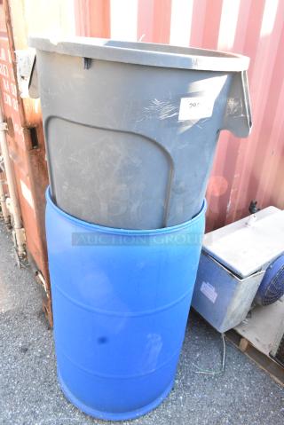 3 Various Poly Trash Cans. 3 Times Your Bid!
