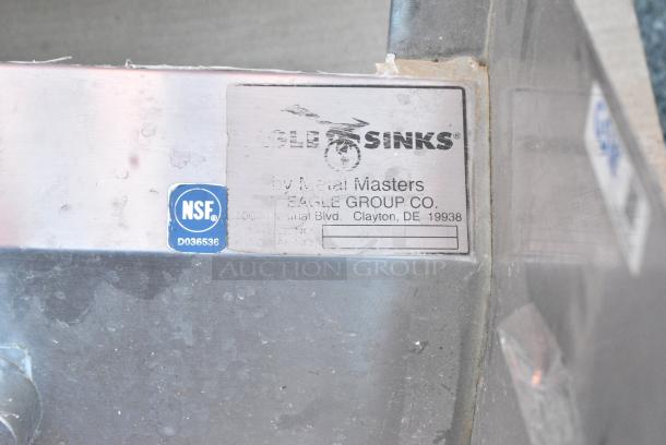 Eagle Stainless Steel Single Bay Wall Mount Sink w/ Faucet, Handles and Right Side Splash Guard. - Image 6 of 6