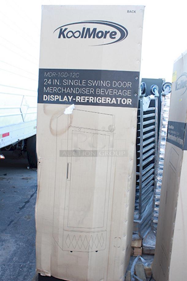 BRAND NEW SCRATCH & DENT!! IN THE BOX! Koolmore MDR-1GD-12C 24 in. One-Door Commercial Merchandiser Refrigerator,12 cu. ft. Minor Denting/Scuffing. Tested. In Perfect Working Order. - Image 2 of 3