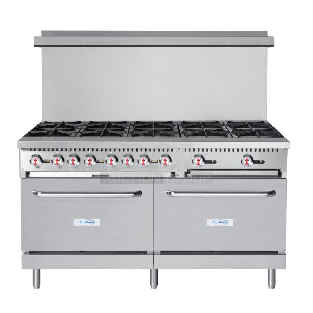 BRAND NEW! OUT OF ORIGINAL PACKAGING! Koolmore KM-CR60-NG 60 in. Commercial 10 Burner Natural Gas Range in Stainless-Steel. S/N: 24040184 - Image 1 of 9