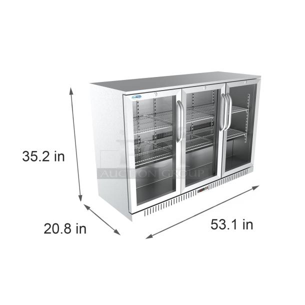 BRAND NEW SCRATCH & DENT! Koolmore BC-3DSW-SS 53 in. Three-Door Back Bar Refrigerator - 11 Cu Ft. Unit is dented (see photos). - Image 2 of 14