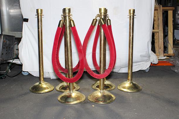 BEAUTIFUL! Lawrence® 310 Sphere Post & Rope Stanchions. 6x Your Bid. - Image 1 of 7
