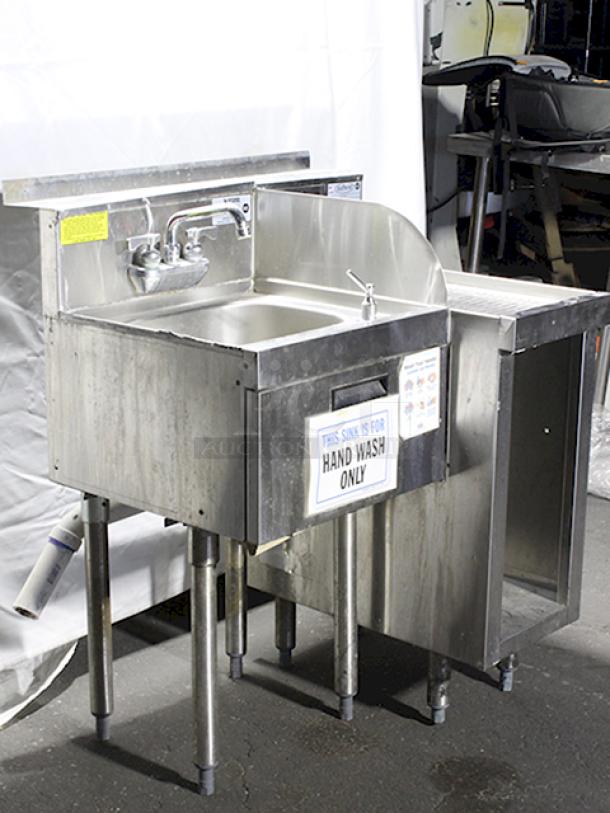 OUTSTANDING CONDITION!! Krowne 18-18ST 18" Silver Series 1 Compartment Sink w/ 10"L x 14"W Bowl, 9 1/2" Deep & Krowne 18-S12 Silver Series Under Bar Drainboard - 3" Back Splash, 12"W x 18 1/2"D. 2x Your Bid. - Image 6 of 9