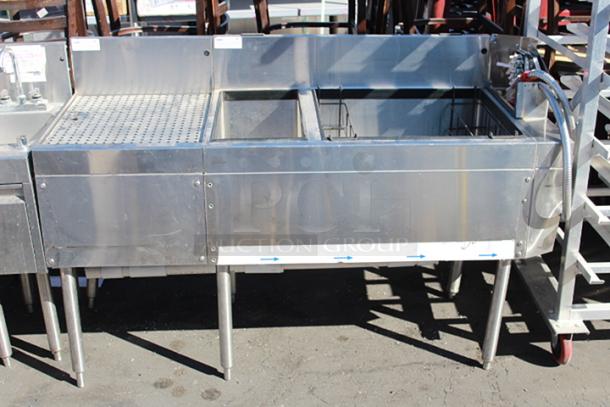(1) Glastender CBB-36L-CP10 10-Circuit Underbar Ice Bin/Cocktail Unit With Bottle Well Storage + Soda Gun & (1) Glastender DBB-18 Underbar Drainboard Free Standing. Combined Dimensions: 54"x19"x37".  2x Your Bid - Image 1 of 4