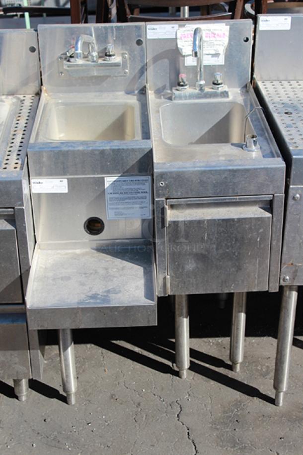 COMBO UNIT! Stainless Steel Construction. (1) Glastender DHSB-12 Deluxe Underbar Hand Sink Unit Free Standing 12"W X 24"D & (1) Glastender BSB-12 Underbar Blender Station Freestanding With Dump Sink 12"W X 29"D. 2x Your Bid. - Image 2 of 4