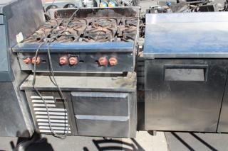 COMBO LOT! Wolf ACB36P ACB Series 36" Low Profile Heavy Duty Counter Charbroiler, Liquid Propane, 108,000BTU & Traulsen TE036HT 2 Drawer 36" Refrigerated Chef Base - Specification Line, 115v. Tested. Both Units in Working Order. 2x Your Bid
