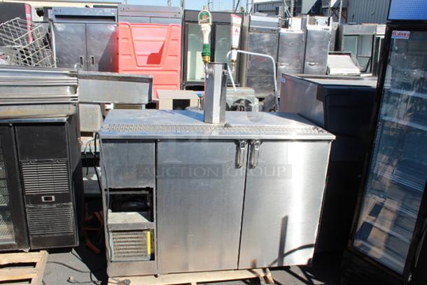 Glastender KC52 Keg Cooler One Zone Front Serviceable, 115v. 60" x 25-1/4" x 35" Holds 7 1/6 barrel kegs, 116 standard wine bottles, or 13.3 cases of 12 oz. bottles. - Image 1 of 4