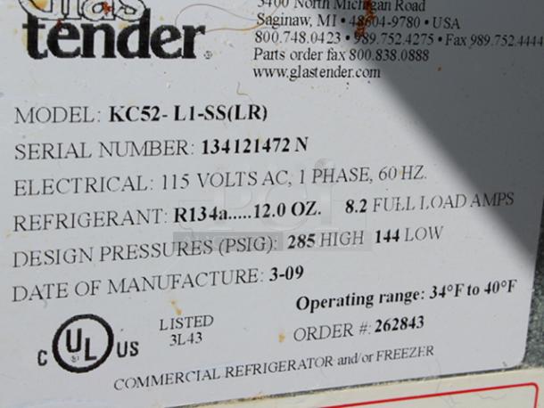 Glastender KC52 Keg Cooler One Zone Front Serviceable, 115v. 60" x 25-1/4" x 35" Holds 7 1/6 barrel kegs, 116 standard wine bottles, or 13.3 cases of 12 oz. bottles. - Image 3 of 4