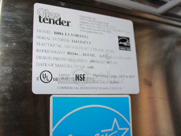 Glastender BB84-L1-YSH(LLL), 84" 3 Stainless Steel Glass Door Back Bar Cooler, 115v. Tested. In Working Order. - Image 2 of 2