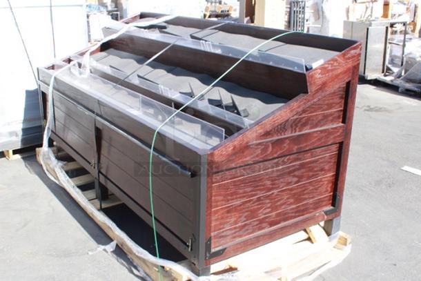 BRAND NEW SCRATCH & DENT! Marco Company  568OBP28985CM 100" x 40" x 47" Cocoa Maple Orchard Produce Display Bin. - Image 2 of 6