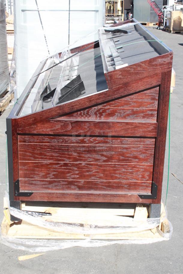 BRAND NEW SCRATCH & DENT! Marco Company  568OBP28985CM 100" x 40" x 47" Cocoa Maple Orchard Produce Display Bin. - Image 4 of 6