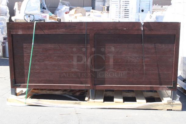 BRAND NEW SCRATCH & DENT! Marco Company  568OBP28985CM 100" x 40" x 47" Cocoa Maple Orchard Produce Display Bin. - Image 5 of 6