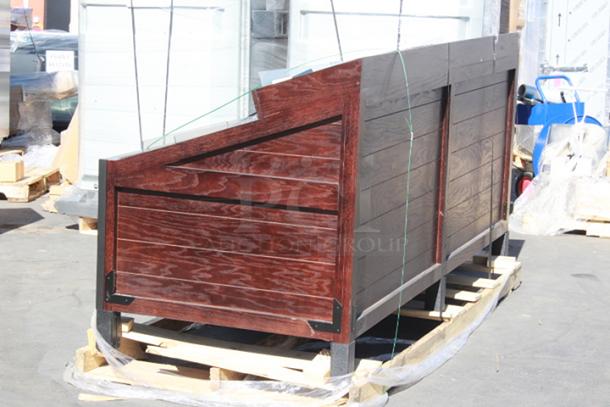 BRAND NEW SCRATCH & DENT! Marco Company  568OBP28985CM 100" x 40" x 47" Cocoa Maple Orchard Produce Display Bin. - Image 6 of 6