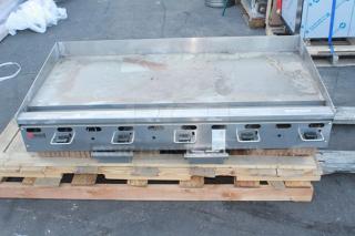BRAND NEW!! Wolf by Vulcan AGM60-NAT Natural Gas 60" Heavy-Duty Gas Countertop Griddle with Manual Controls - 135,000 BTU. Minor Denting. S/N: 650245825