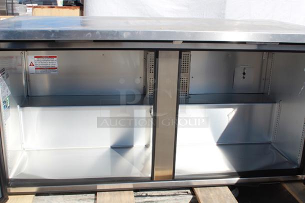 BRAND NEW SCRATCH & DENT! True TUC-60-HC 60 3/8" Undercounter Refrigerator, 115v.  Power Cord Needs To Be Replaced. Floor of Unit Is Dented (see photos). - Image 6 of 9