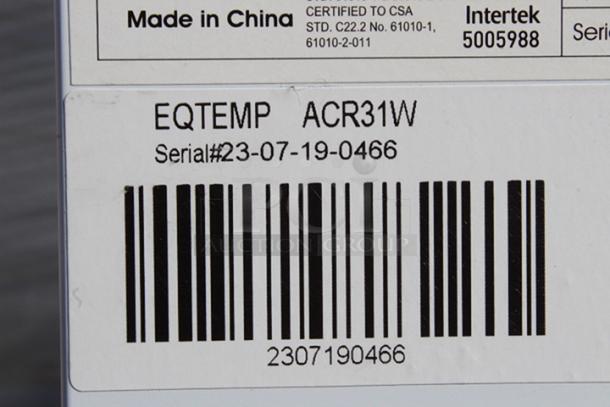 BRAND NEW SCRATCH & DENT! Summit Appliance ACR31W EQTemp ACR Series 3.17 Cu. Ft. White / Blue Undercounter Reach-In Medical Refrigerator - 115V. Unit is dented (see photos). - Image 6 of 8