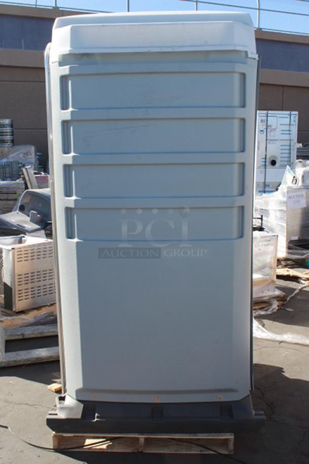 BRAND NEW, NEVER USED! PolyJohn FS3-1007 Fleet Light Gray Premium Portable Restroom - Assembled 13-MAY-2024. VERY MINOR SCUFFING (see photos)!! - Image 6 of 11
