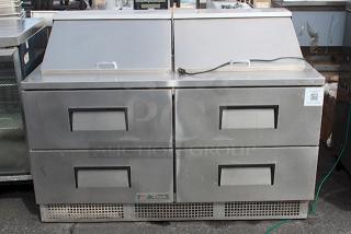 True TFP-64-24M-D4 64 1/8" 4 Drawer Mega Top Refrigerated Sandwich Prep Table, 115v. Tested. In Working Order. S/N: 10728035