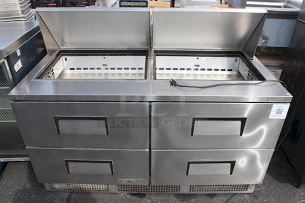 True TFP-64-24M-D4 64 1/8" 4 Drawer Mega Top Refrigerated Sandwich Prep Table, 115v. Tested. In Working Order. S/N: 10728035 - Image 2 of 3