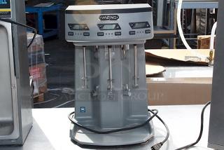 Waring WDM360TX Triple Spindle Three Speed Drink Mixer with Timer - 120V, 1125W. In Working Order.