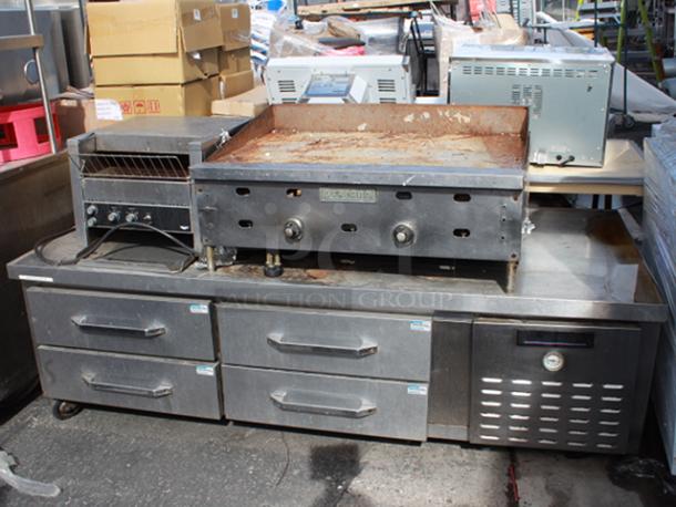 ALL FOR ONE! Continetal Chef Base, Vollrath Conveyor Toast AND Garland 24" Heavy - Duty Gas Counter Valve-Control Griddles. ALL IN WORKING ORDER!! - Image 3 of 6
