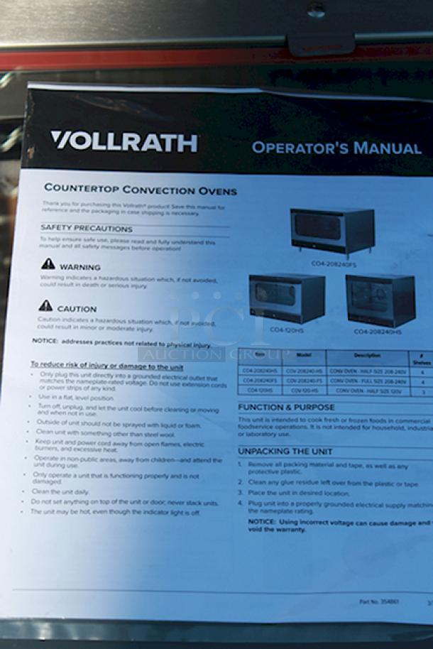 BRAND NEW SCRATCH & DENT! Vollrath CO4-208240HS Half Size Countertop Convection Oven - 208/240V. S/N: 0065-01551947-007. Unit is scratched, Handle is Broken. (see photos). - Image 9 of 10