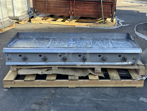 BRAND NEW SCRATCH & DENT! Cooking Performance Group GT-CPG-72-NL 72" Nat. Gas Countertop Griddle with Thermostatic Controls - 180,000 BTU. S/N: 2408006523. - Image 2 of 8