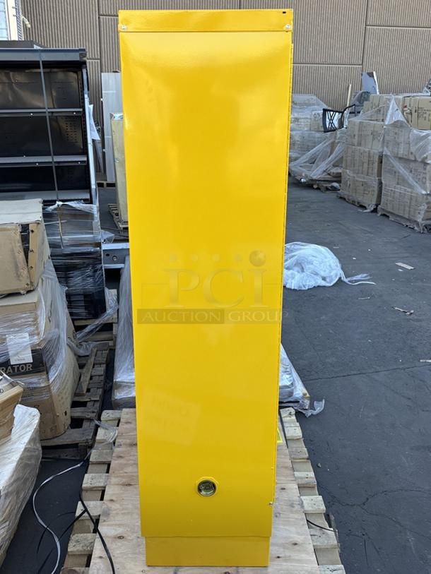 BRAND NEW SCRATCH & DENT! Durham Mfg 45 Gallon Steel Flammable Liquids Storage Cabinet with Legs and Self-Close Doors, Model: 1045SL-50 - Image 2 of 5