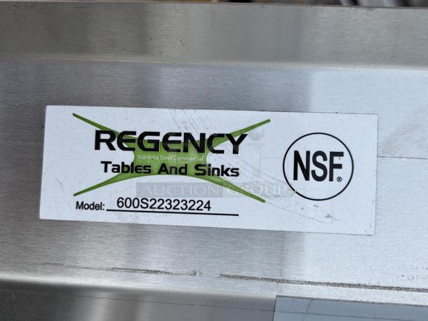 BRAND NEW SCRATCH & DENT! Regency 600S22323224 96" 16 Gauge Stainless Steel Two Compartment Sink And 2 Drainboards - 23" x 23" x 12" Bowls, 24" Right & Left Drainboards. VERY MINOR scratching/scuffing. - Image 6 of 7