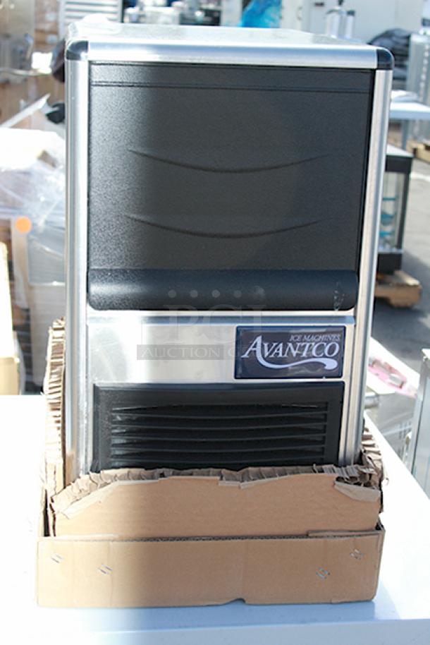 BRAND NEW SCRATCH & DENT! Avantco Ice UC-B-77-A 14 13/16" Air Cooled Undercounter Bullet Ice Machine - 96 lb.	Unit is in original packaging. 115 Volts	6 Amps	1 Phase	60 Hz S/N: 194UCB77A-24040087. Production Date: APR-2024 - Image 2 of 6