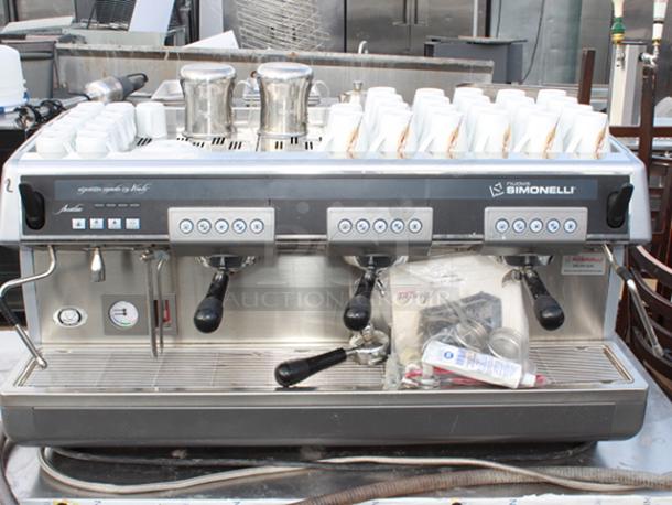 LIGHTLY USED! Nuova Simonelli Aurelia Group 3 Volumetric Espresso Machine, High Productivity & Consistency. Includes everything needed to operate and serve. In working order. - Image 6 of 11