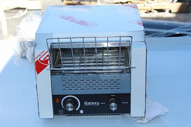 BRAND NEW SCRATCH & DENT! Galaxy CT-10 Conveyor Toaster with 3" Opening - 120V, 1750W. SERIAL #: 1223GCT10182. Minor Scratching and Denting. - Image 1 of 8