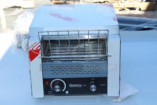BRAND NEW SCRATCH & DENT! Galaxy CT-10 Conveyor Toaster with 3" Opening - 120V, 1750W. SERIAL #: 1223GCT10182. Minor Scratching and Denting.
