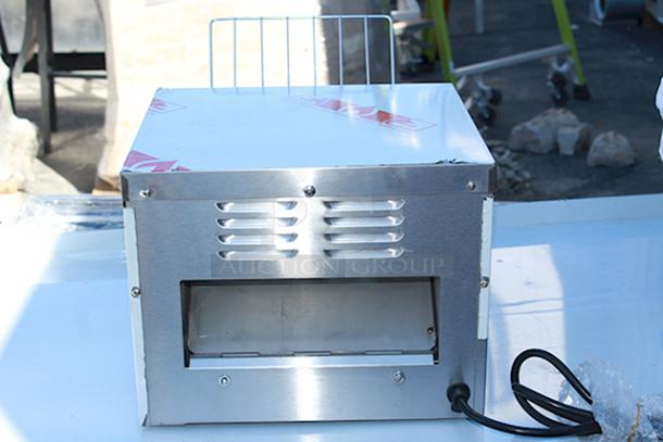 BRAND NEW SCRATCH & DENT! Galaxy CT-10 Conveyor Toaster with 3" Opening - 120V, 1750W. SERIAL #: 1223GCT10182. Minor Scratching and Denting. - Image 3 of 8