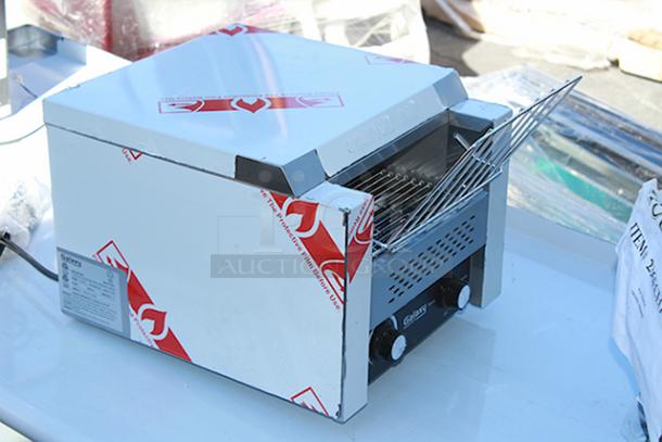 BRAND NEW SCRATCH & DENT! Galaxy CT-10 Conveyor Toaster with 3" Opening - 120V, 1750W. SERIAL #: 1223GCT10182. Minor Scratching and Denting. - Image 7 of 8