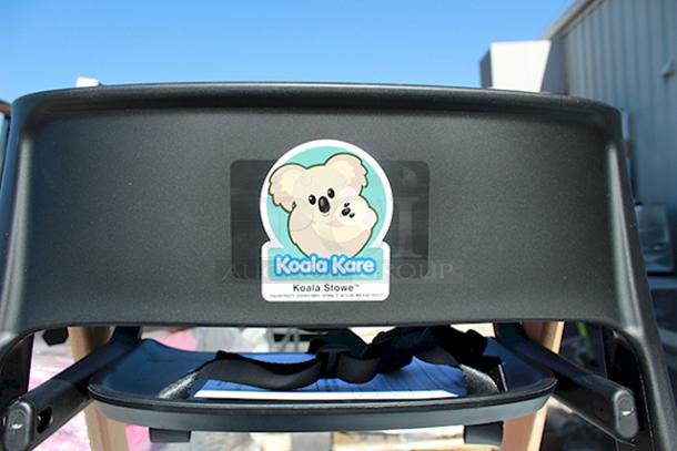 BRAND NEW SCRATCH & DENT! Koala Kare KB615-02 Koala Stowe™ Black / Natural Foldable High Chair. Packaging was damaged and the legs are scratched - Image 5 of 5