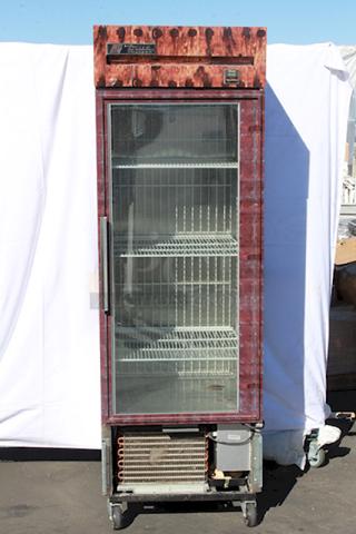 True TS-23FG~FGD01 27" Stainless Steel Glass Door Reach-In Freezer, 115v. On Commercial Casters. Tested. In working Order. S/N: 5182668.