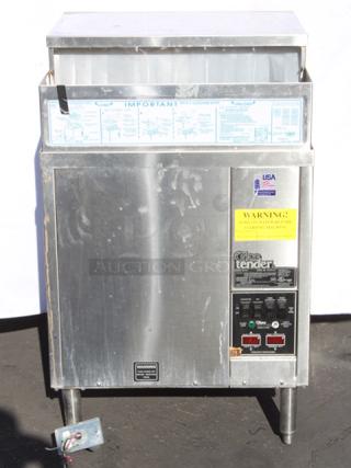Glastender GT-24 Glasswasher. In Working Order. 120/208-240v, 1Ph, 60Hz, 3 Wire (2 Hot/1 Neutral). S/N: 24008563 Capacity: 3 minute cycle, 60 second wash and 60 second rinse exposure. 1000 - 2-1/2″ diameter or 800 - 2-3/4″ diameter glasses per hour