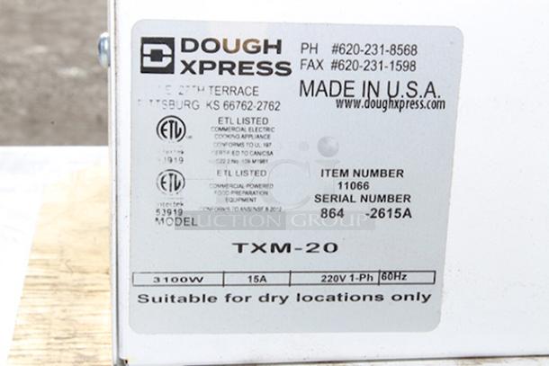 BRAND NEW SCRATCH & DENT! DoughXpress TXM-20 16x20" Dual-Heat Manual Clamshell Tortilla Dough Press - 240V, 3100W. S/N: 864-2615A. Out of Original Packaging. - Image 6 of 6