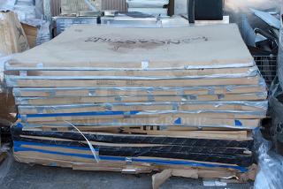 12-STACK OF BRAND NEW SCRATCH & DENT! Lancaster Table & Seating 384YCZ72RND 72" Round Heavy-Duty Granite White Plastic Folding Tables. 12x Your Bid. ALL IN ORIGINAL PACKAGING!! White Tabletop & Grey Legs.