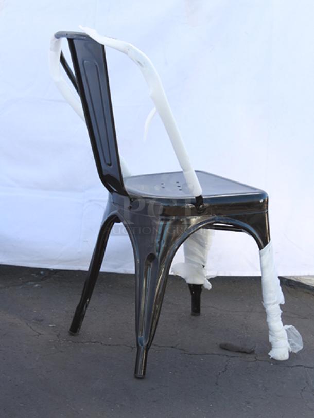 BRAND NEW SCRATCH & DENT! Lancaster Table & Seating Alloy Series Onyx Black Outdoor Cafe Chair	20x Your Bid. - Image 5 of 6