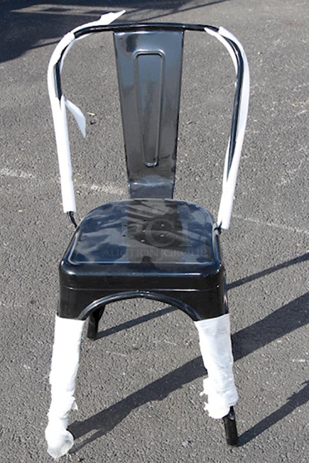 BRAND NEW SCRATCH & DENT! Lancaster Table & Seating Alloy Series Onyx Black Outdoor Cafe Chair	20x Your Bid. - Image 1 of 6