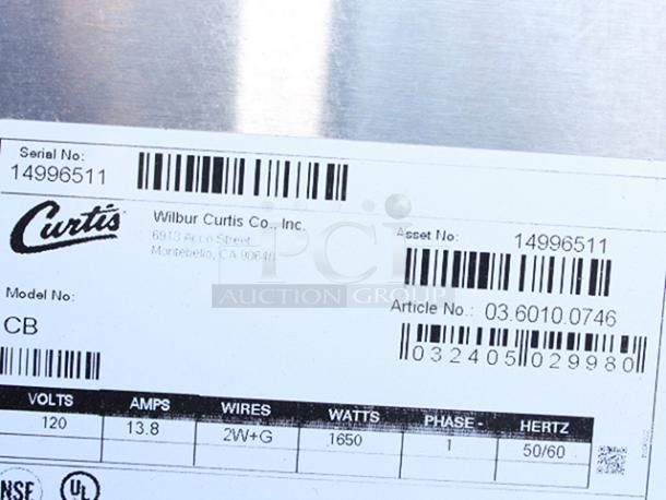 Curtis CB Combo Coffee / Tea Brewer with Adjustable Shelf - 120V. IN PERFECT WORKING ORDER!! S/N: 14996511 - Image 3 of 5
