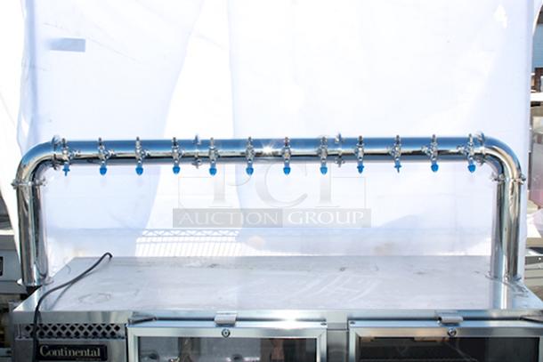 BEAUTIFUL ADDITION TO ANY BAR! Beer Tower 12 Tap Stainless Steel Pass-Thru ARCADIA 12, Glycol Cooled. - Image 1 of 6