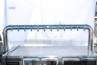 BEAUTIFUL ADDITION TO ANY BAR! Beer Tower 12 Tap Stainless Steel Pass-Thru ARCADIA 12, Glycol Cooled.