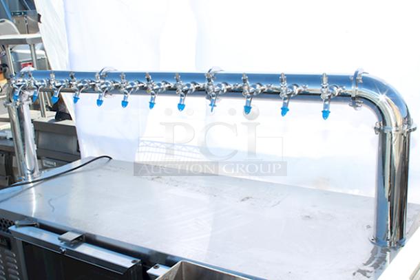 BEAUTIFUL ADDITION TO ANY BAR! Beer Tower 12 Tap Stainless Steel Pass-Thru ARCADIA 12, Glycol Cooled. - Image 2 of 6