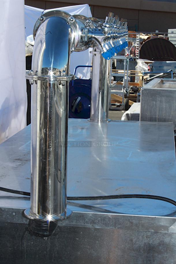 BEAUTIFUL ADDITION TO ANY BAR! Beer Tower 12 Tap Stainless Steel Pass-Thru ARCADIA 12, Glycol Cooled. - Image 5 of 6