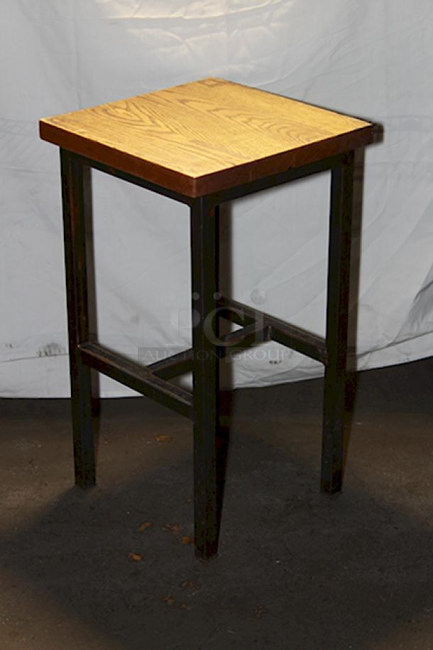 INDUSTRIAL! Elpers Hand Crafted Furniture & Cabinetry Wood and Steel Backless Barstools. 10x Your Bid - Image 2 of 9